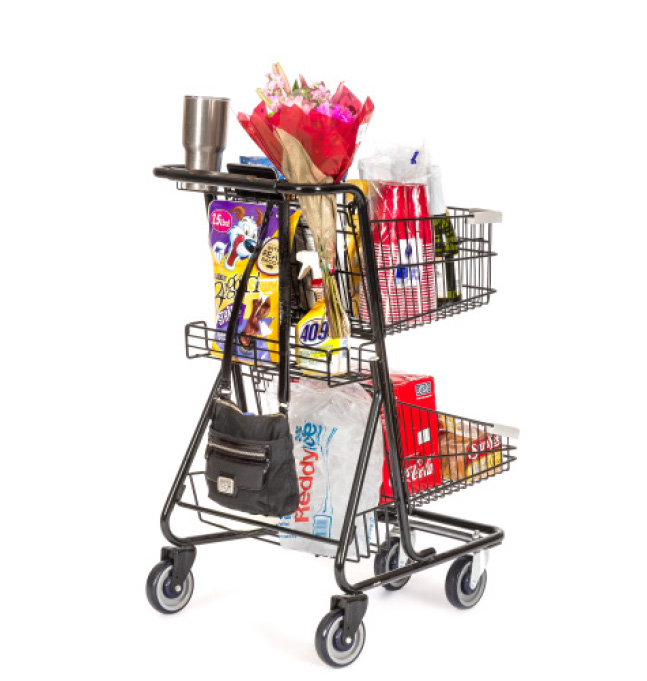 M48 Black Two Tier Shopping Cart